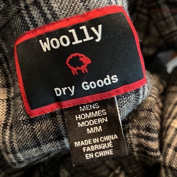 Woolly Dry Goods Cotton/Wool Navy/Gray Plaid Button Down - Picture 12 of 12